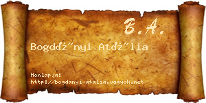 Bogdányi Atália névjegykártya